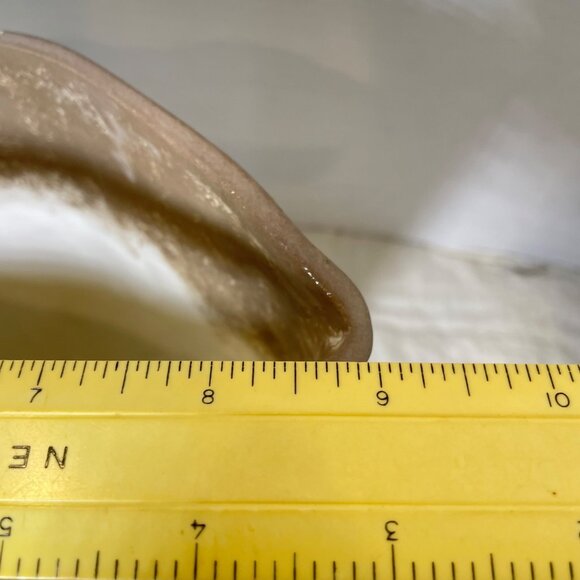 Handcrafted Ceramic Vase With Embossed White Daisies & Brown Leaves By A. Paquet - Picture 10 of 11